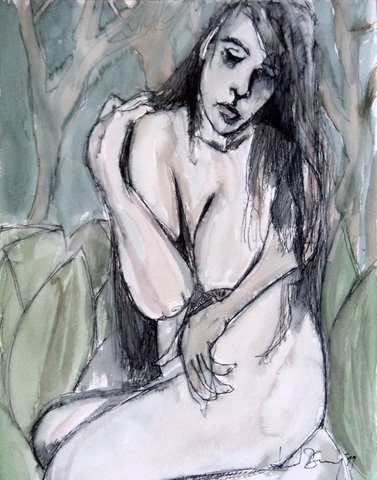 Green Nude Lady Water Wash Jpg