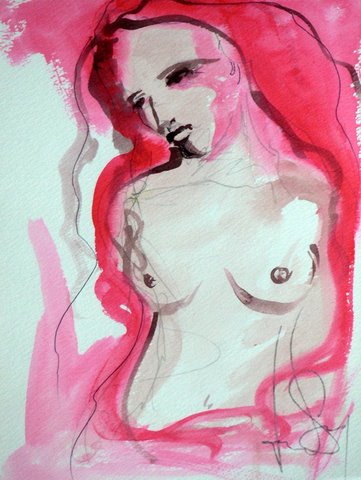 Nude Red Woman Wash Jpg